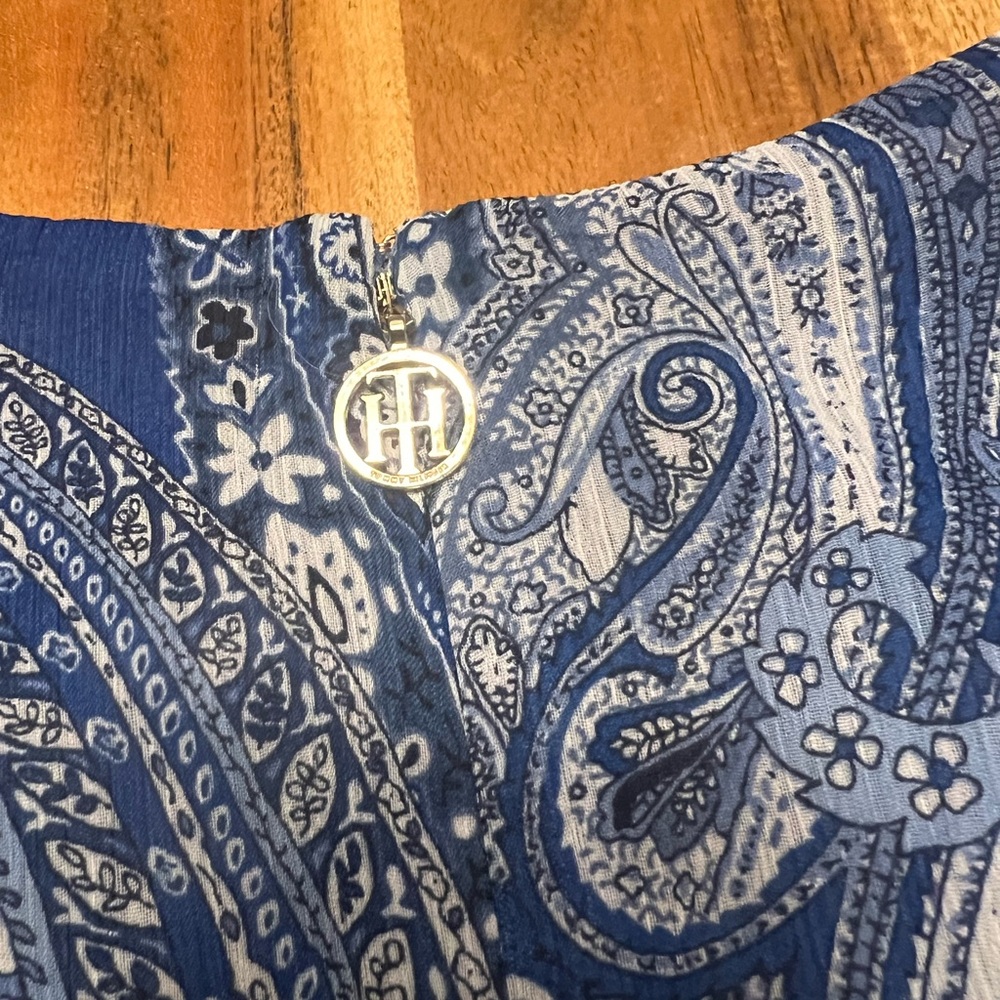Tommy Hilfiger Paisley-Print Flutter-Sleeve Fit and Flare Dress - Picture 8 of 16